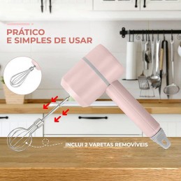 Bata, misture e pique as suas receitas favoritas em qualquer lugar, graças a esta batedeira elétrica portátil sem fios - 3 em 1