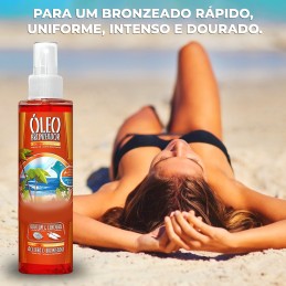 Annatto seed oil is a well-known natural tanning agent, which intensifies and maintains the tan for much longer.