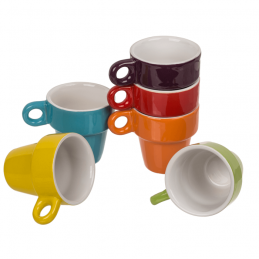 Se volete dare un tocco di originalità alla vostra casa, non perdete l'occasione di acquistare questo set di 6 tazze da caffè espresso con supporto.