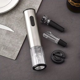 Opening bottles is now much easier, thanks to this practical electric corkscrew with accessories that combines elegance, speed and comfort in one.
