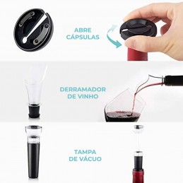 Opening bottles is now much easier, thanks to this practical electric corkscrew with accessories that combines elegance, speed and comfort in one.