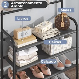 Una combinación perfecta de zapatero y perchero, que ofrece un amplio espacio de almacenamiento y organización en tu hogar.