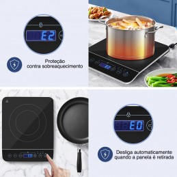 D'une puissance de 2000W, cette plaque à induction chauffe plus vite qu'une plaque de cuisson ou une cuisinière classique