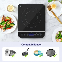 D'une puissance de 2000W, cette plaque à induction chauffe plus vite qu'une plaque de cuisson ou une cuisinière classique