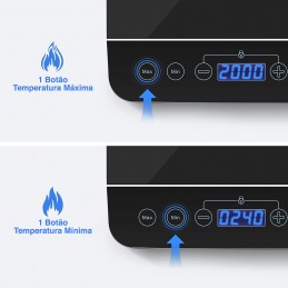 D'une puissance de 2000W, cette plaque à induction chauffe plus vite qu'une plaque de cuisson ou une cuisinière classique