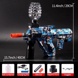 Défiez vos amis et amusez-vous avec ce pistolet à bille électrique à gel, un jouet moderne incroyable, idéal pour s'amuser en plein air.