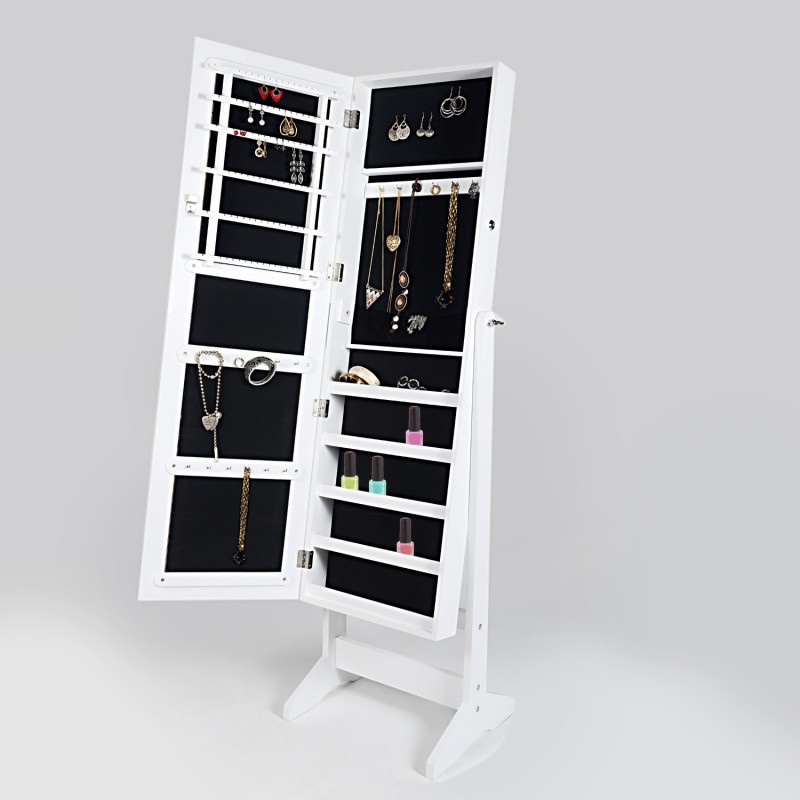 Jewelry Storage Mirror XL This practical mirror is a real 2-in-1 furniture as it has two attractive features. You can use it as a mirror and jeweler's.