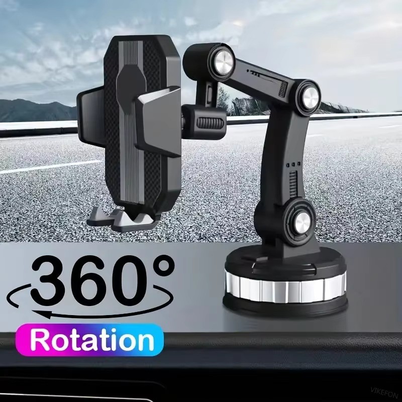 A mobile phone holder with a highly flexible 360° rotating base, which gives you infinite angles.