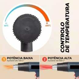 Ce fantastique pistolet à air chaud électrique est doté d'un réglage continu de la température, d'un chauffage rapide et d'une protection intégrée contre les surcharges électriques.