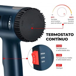 Esta fantástica pistola de aire caliente eléctrica cuenta con ajuste de temperatura continuo, calentamiento rápido y protección incorporada contra sobrecargas eléctricas.