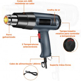 Questa fantastica pistola ad aria calda elettrica è dotata di regolazione continua della temperatura, riscaldamento rapido e protezione integrata contro i sovraccarichi elettrici.