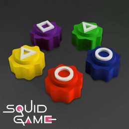 Erleben Sie den Nervenkitzel von Strategie und Präzision mit diesem Gonggi-Würfelset, inspiriert von der beliebten Squid Game-Serie.