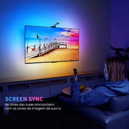 A smart lighting strip that synchronizes the lights with the image and music on your television.