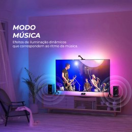 A smart lighting strip that synchronizes the lights with the image and music on your television.