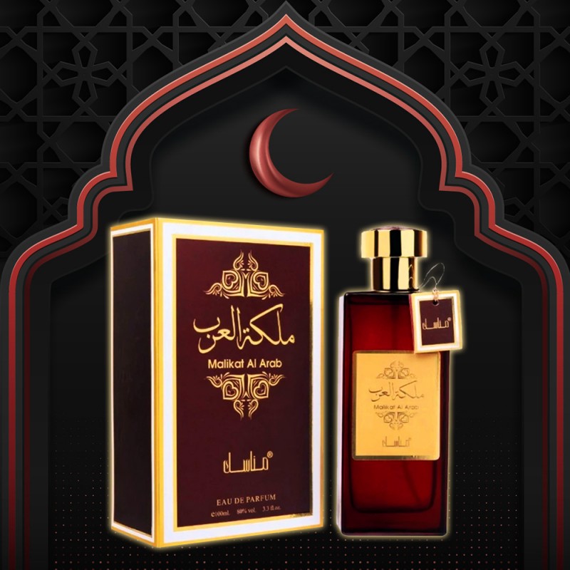 Perfume árabe Mujer Malikat Al Arab Embárcate en un viaje a través del Medio Oriente, a través de esta fragancia que encarna la majestuosidad, la elegancia y el encanto de las mujeres árabes.