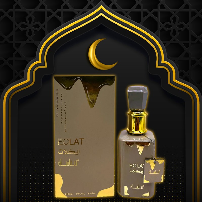 Perfume árabe unisex Eclat - 100 ml Descubra el misterio y la grandeza de Oriente con esta lujosa fragancia, que evoca las ricas tradiciones olfativas de Arabia.