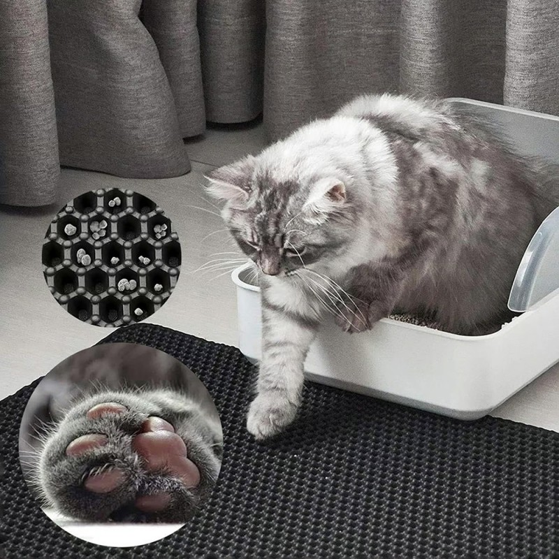 Tapis hygiénique pour litière pour chat Une solution efficace et pratique pour garder propre la zone autour de la litière de votre chat.