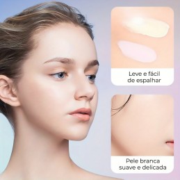 Diese Make-up-Grundlage dient als farbkorrigierender Primer, der Ihre Haut aufhellt und eine makellose Grundlage für das Make-up bietet.