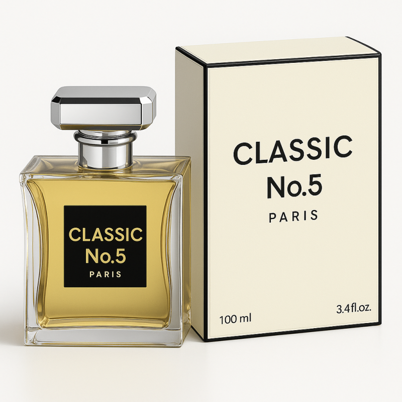 Genérico Nr. 5 Chanel Mujer Aldehído floral, con notas de ylang-ylang, jazmín, rosa de mayo, sándalo y vetiver bourbon. Un ramo de flores abstractas de indefinible feminidad.