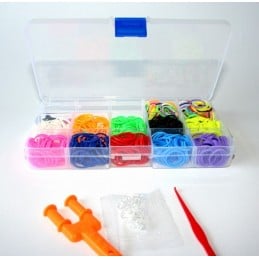 Organizador con 600 Gomas y Accesorios Rainbow Loom