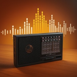 Esta fantástica radio portátil con diseño vintage, cuenta con controles analógicos y una batería recargable USB Tipo-C.