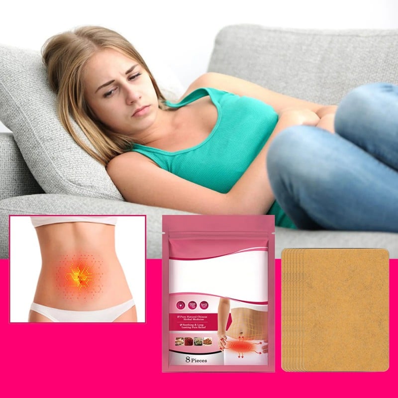 Wärmepflaster gegen Menstruationsbeschwerden – 8er-Pack Diese Pflaster mit pflanzlichen Inhaltsstoffen wirken wie eine Wärmetherapie zur Linderung von Menstruationsschmerzen.