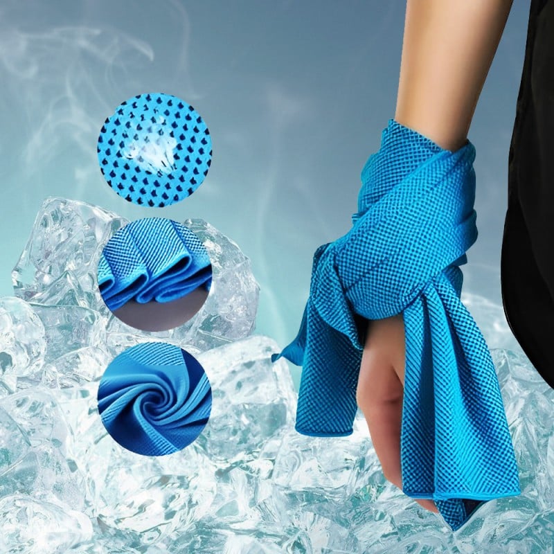 Una toalla original e innovadora que te ayudará a refrescarte después de hacer deporte y ejercicio.