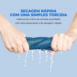 Uma toalha original e inovadora, que irá ajudar a refrescar após a prática desportiva e exercício