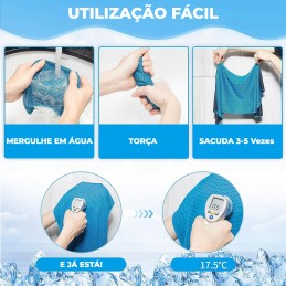Uma toalha original e inovadora, que irá ajudar a refrescar após a prática desportiva e exercício