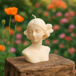 Handmade soy wax candle, shaped like a female bust. Vegan fragrances, various colors and sizes. Made in Portugal - ideal for gift giving.