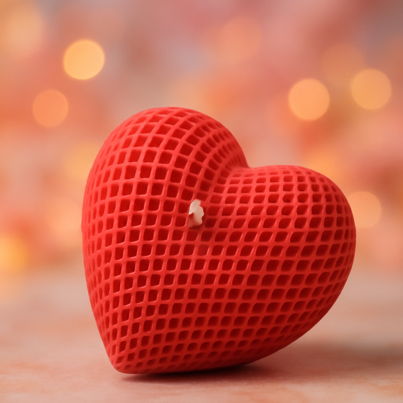 Heart Scented Candle - Soft Scent, Soy Wax - Vegan Handmade heart-shaped soy wax candle. Vegan fragrances, various colors and sizes. Made in Portugal - ideal for gift giving.