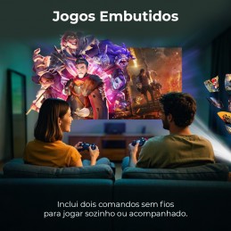 Take the movies and video games with you anywhere, thanks to this fantastic 2-in-1 Portable 4K Projector!