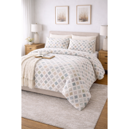 Einzelbett-Thermobettwäsche-Set mit Aufdruck - 160 x 200