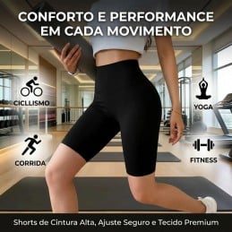 Descubra os shorts Desportivos femininos de cintura alta, ideais para ciclismo, corrida, fitness e yoga. Confortáveis, ajustados.