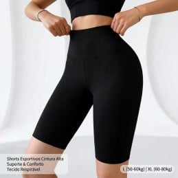 Descubra os shorts Desportivos femininos de cintura alta, ideais para ciclismo, corrida, fitness e yoga. Confortáveis, ajustados.