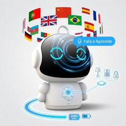 Robô Educativo Inteligente com IA e Reconhecimento de Voz Robô educativo inteligente com IA e reconhecimento de voz. Estimula a aprendizagem, criatividade e interação das crianças com tecnologia avançada e divertida.