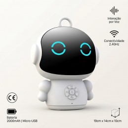 Robô Educativo Inteligente com IA e Reconhecimento de Voz Robô educativo inteligente com IA e reconhecimento de voz. Estimula a aprendizagem, criatividade e interação das crianças com tecnologia avançada e divertida.