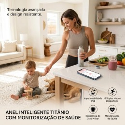 Smart Ring – Smart Ring mit Gesundheitsüberwachung Entdecken Sie den smarten Ring mit Titanstahlrahmen, Gesundheitsüberwachung, Multisportmodi und Wasserdichtigkeit nach Militärstandard.