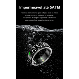 Smart ring with touch display, wireless charging, and health monitoring. Water-resistant, perfect for the active daily lives of men and women.