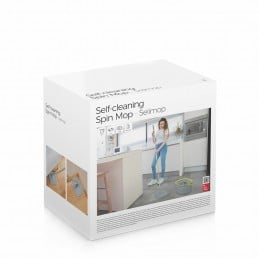 Mocio magico girevole a 360° con secchio a doppia azione Mocio rotante con pulizia automatica, secchio separatore d'acqua, testina girevole a 360°, manico staccabile da 156 cm e 2 panni in microfibra lavabili.