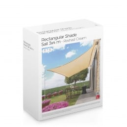 Rectangular Shade Awning 3 x 4 m with UV Protection - 2 colors Rectangular shade awning, 3 x 4 m, breathable and weather-resistant. Ideal for garden, terrace, patio or camping. Includes rope and 4 carabiners.