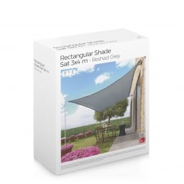 Toldo de Sombra Retangular 3 x 4 m com Proteção UV - 2 cores Toldo de sombra retangular 3 x 4 m, respirável e resistente às intempéries. Ideal para jardim, terraço, pátio ou campismo. Inclui corda e 4 mosquetões.