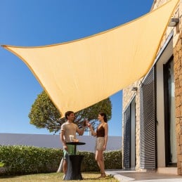 Toldo de Sombra Retangular 2 x 3 m com Proteção UV - 2 cores Toldo de sombra retangular 2 x 3 m, respirável e resistente às intempéries. Ideal para jardim, terraço, pátio ou campismo. Inclui corda e 4 mosquetões.