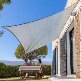 Toldo de Sombra Retangular 2 x 3 m com Proteção UV - 2 cores Toldo de sombra retangular 2 x 3 m, respirável e resistente às intempéries. Ideal para jardim, terraço, pátio ou campismo. Inclui corda e 4 mosquetões.