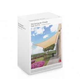 Toldo de Sombra Retangular 2 x 3 m com Proteção UV - 2 cores Toldo de sombra retangular 2 x 3 m, respirável e resistente às intempéries. Ideal para jardim, terraço, pátio ou campismo. Inclui corda e 4 mosquetões.