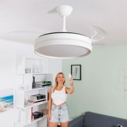 Deckenventilator mit LED-Licht und einziehbaren Flügeln, 72 W