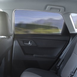 Car Sunshades with UV Protection – Pack of 2 Pack of 2 universal sunshades for rear car windows. UV protection, breathable fabric, privacy and insect protection.