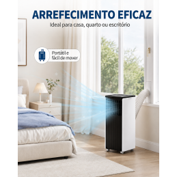 Aire acondicionado portátil 3 en 1, clase de eficiencia energética A, modo ECO, incluye control remoto y kit para ventana. Refresca tu hogar sin necesidad de instalación fija.