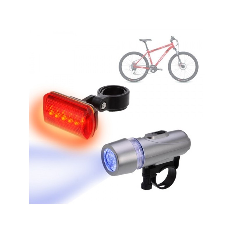 Kit luci per bicicletta a LED: faro e stop