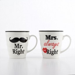 Canecas Mr. Right E Mrs. Always Right são um presente fantástico para o dia dos namorados, aniversários, casamentos ou qualquer ocasião especial